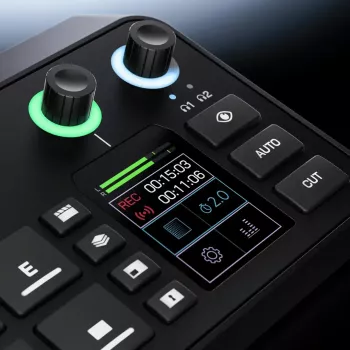 Multi-channel podcast and livestream production console Rode RodeCaster Video S RCVS-E — touchscreen, Wi‑Fi, Bluetooth 5.3, 5x USB-C, 3x HDMI in, 1x HDMI out, microSD