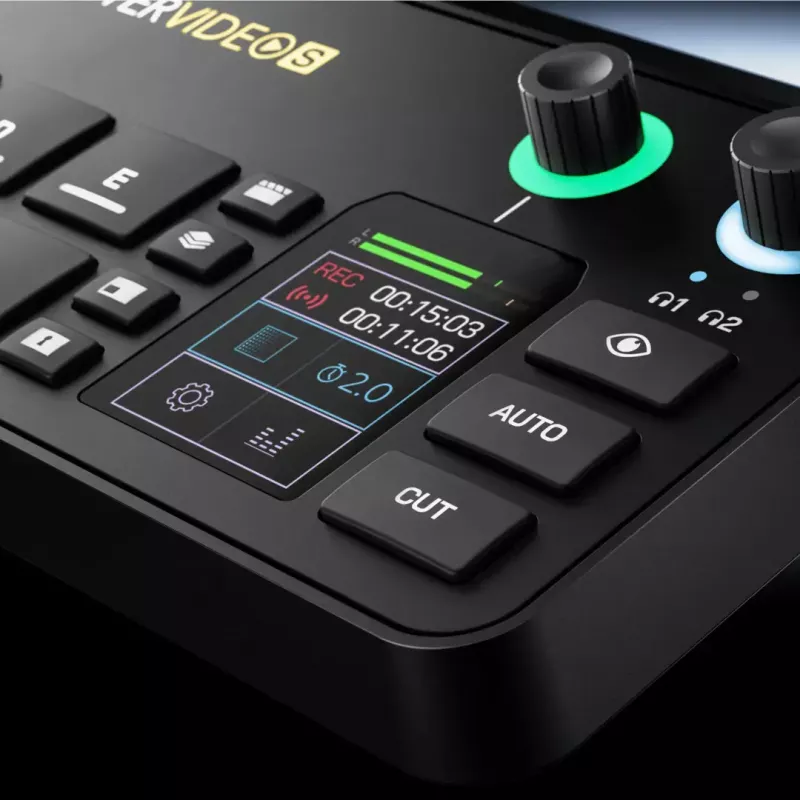Multi-channel podcast and livestream production console Rode RodeCaster Video S RCVS-E — touchscreen, Wi‑Fi, Bluetooth 5.3, 5x USB-C, 3x HDMI in, 1x HDMI out, microSD