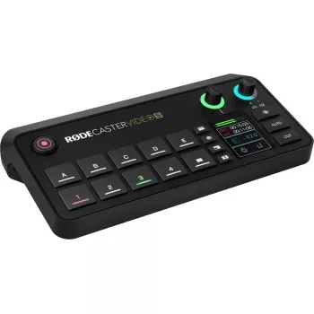 Multi-channel podcast and livestream production console Rode RodeCaster Video S RCVS-E — touchscreen, Wi‑Fi, Bluetooth 5.3, 5x USB-C, 3x HDMI in, 1x HDMI out, microSD