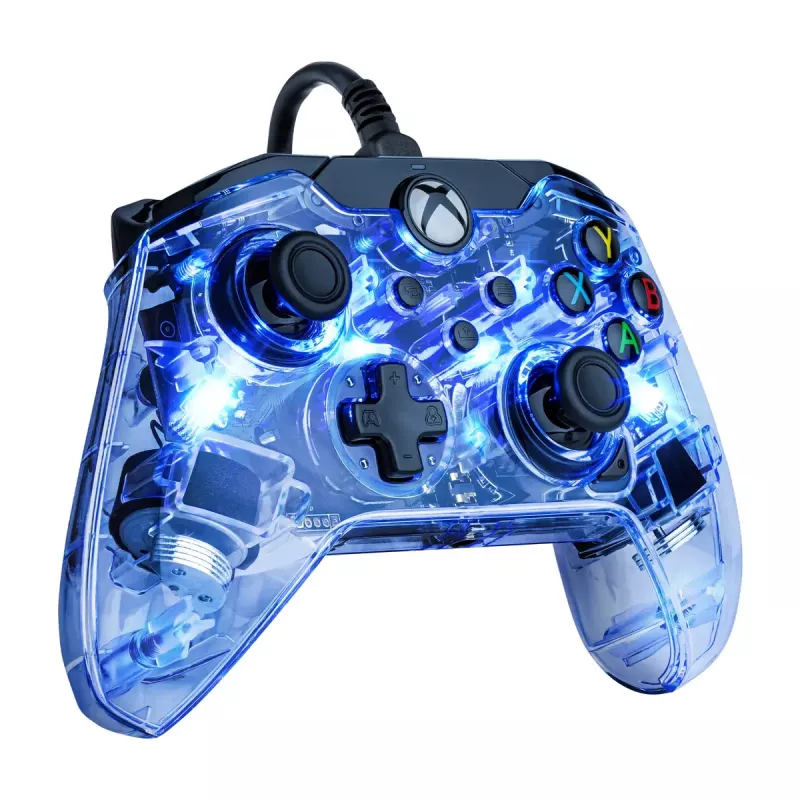 Gamepad PDP Afterglow Black Blue Transparent USB Xbox One Series X S Wired 2.4m