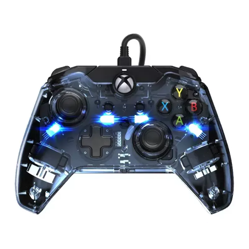 Gamepad PDP Afterglow Black Blue Transparent USB Xbox One Series X S Wired 2.4m