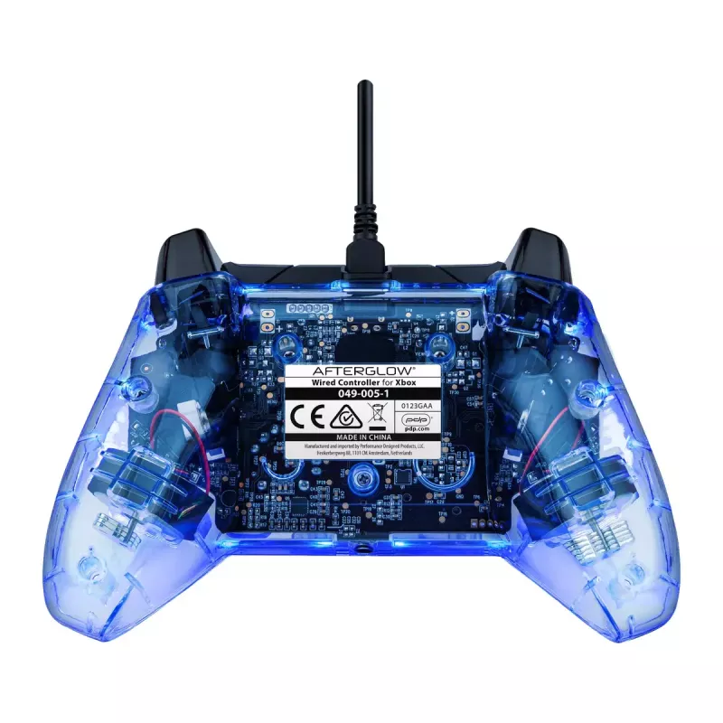Gamepad PDP Afterglow Black Blue Transparent USB Xbox One Series X S Wired 2.4m