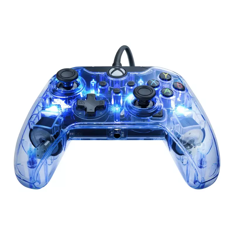 Gamepad PDP Afterglow Black Blue Transparent USB Xbox One Series X S Wired 2.4m