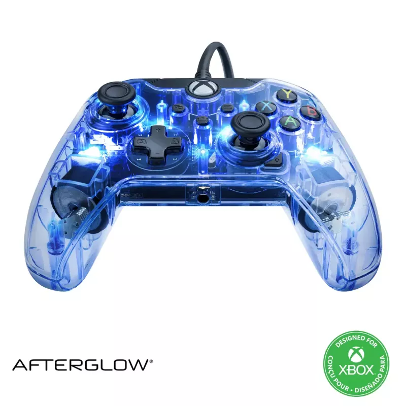 Gamepad PDP Afterglow Black Blue Transparent USB Xbox One Series X S Wired 2.4m