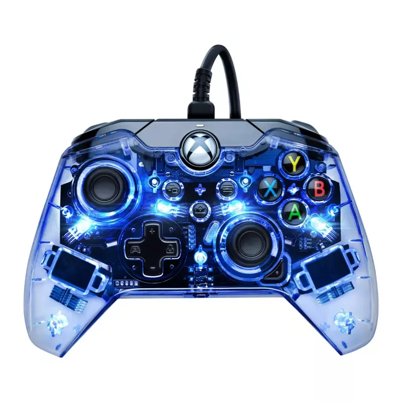 Gamepad PDP Afterglow Black Blue Transparent USB Xbox One Series X S Wired 2.4m