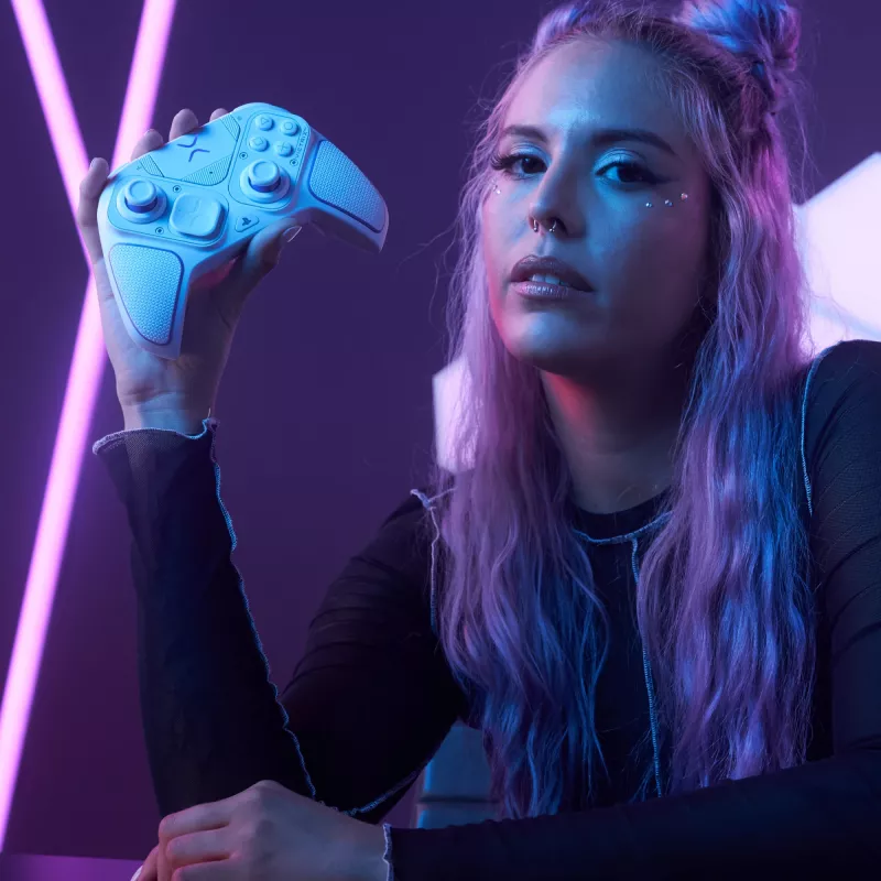 Gamepad VICTRIX 052-002-WH Wired & Wireless RF/USB, USB-C, 2000mAh, PC/PS4/PS5, Violet/White