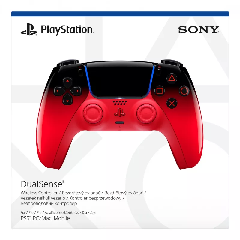 Gamepad Sony DualSense for PlayStation 5 — Bluetooth/USB, Battery, Black/Red, USB-C, 188×69×189 mm