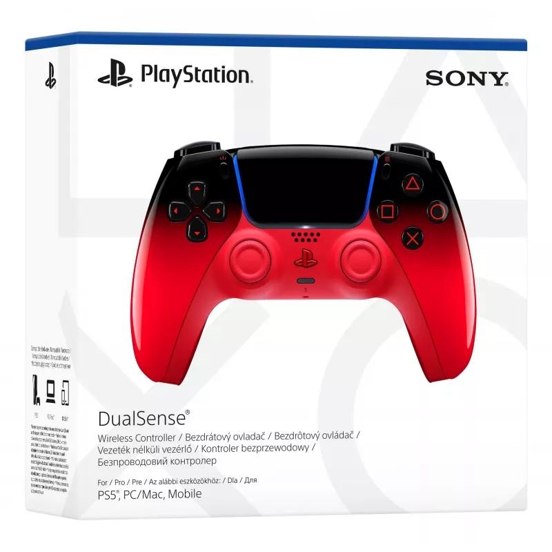 Gamepad Sony DualSense for PlayStation 5 — Bluetooth/USB, Battery, Black/Red, USB-C, 188×69×189 mm