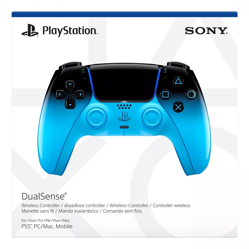 Gamepad Sony DualSense for PlayStation 5, Bluetooth/USB, Black/Blue, USB-C, Battery-powered