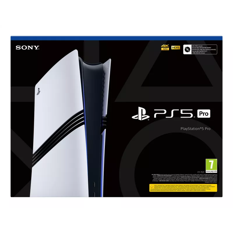 Gaming console Sony PlayStation 5 Pro – 2 TB SSD, GDDR6, Wi‑Fi 6/7, Ethernet, 8K support, Black/White