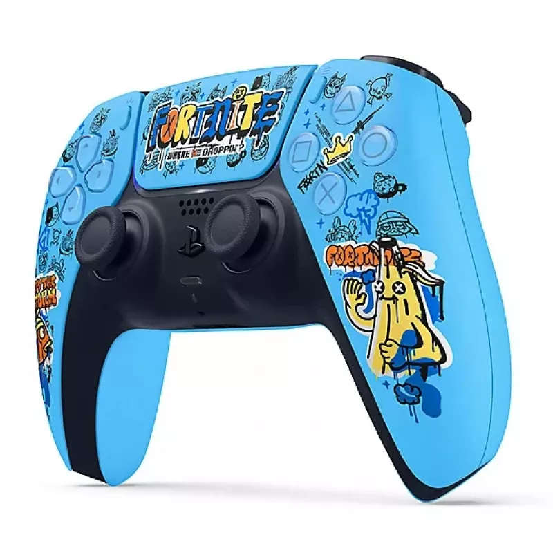 Gamepad Sony DualSense Wireless PlayStation 5 Controller — model 9593973, blue, Fortnite theme, Bluetooth/USB, battery-powered