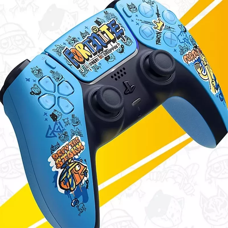 Gamepad Sony DualSense Wireless PlayStation 5 Controller — model 9593973, blue, Fortnite theme, Bluetooth/USB, battery-powered