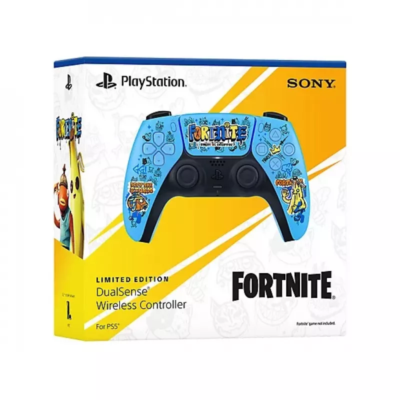 Gamepad Sony DualSense Wireless PlayStation 5 Controller — model 9593973, blue, Fortnite theme, Bluetooth/USB, battery-powered