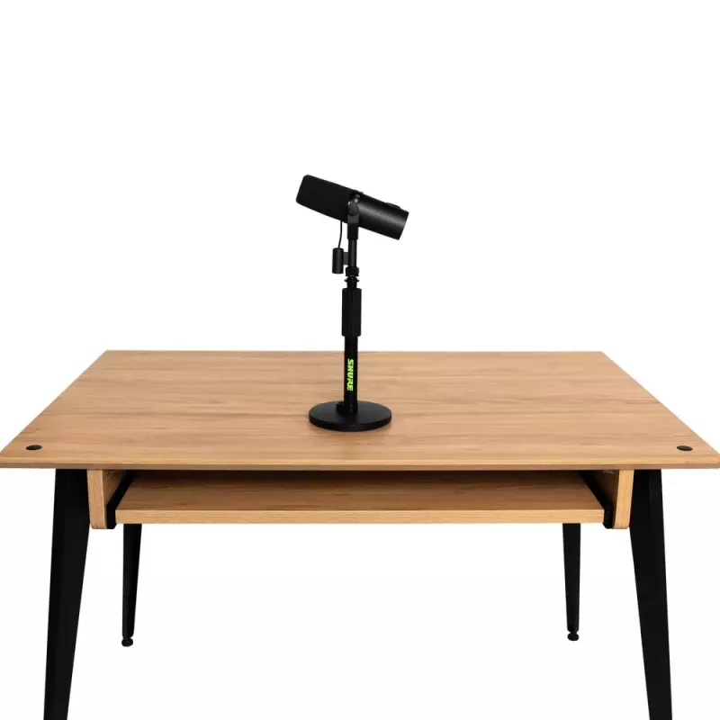 Desktop microphone stand Shure SH-DESKTOP1, round metal base, 3/8 inch thread, height 26.7–40.6 cm, black