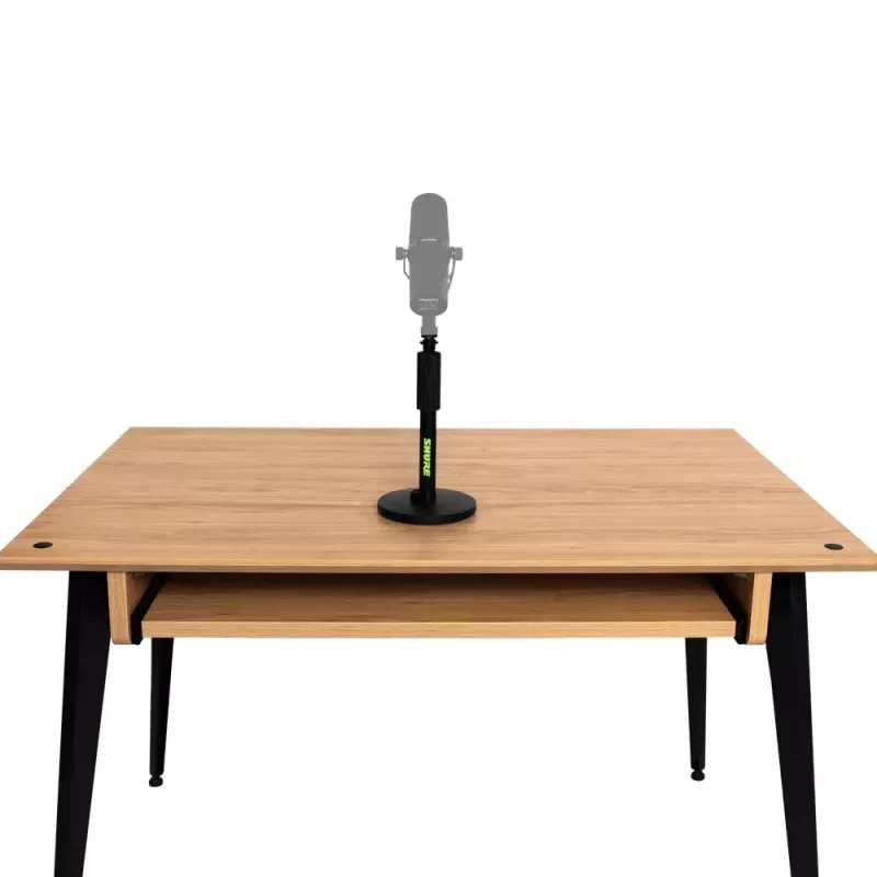 Desktop microphone stand Shure SH-DESKTOP1, round metal base, 3/8 inch thread, height 26.7–40.6 cm, black