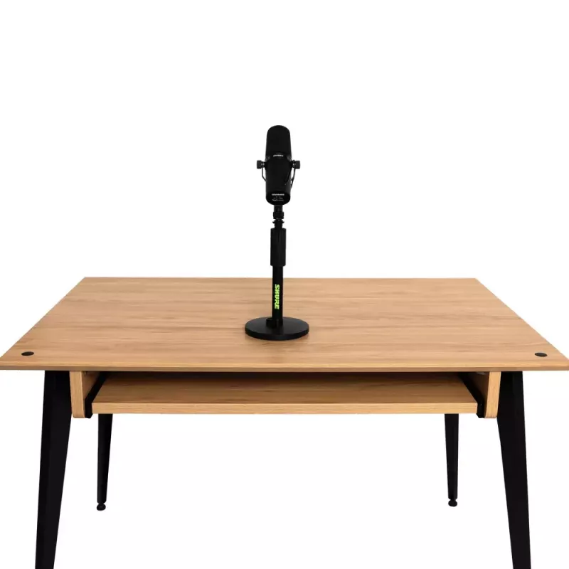Desktop microphone stand Shure SH-DESKTOP1, round metal base, 3/8 inch thread, height 26.7–40.6 cm, black