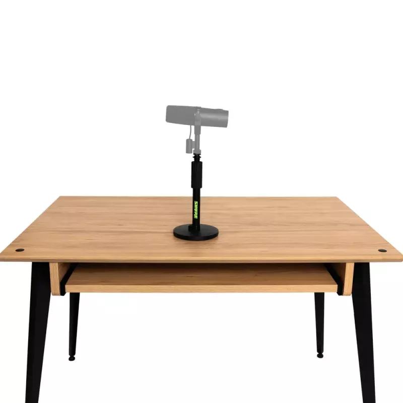 Desktop microphone stand Shure SH-DESKTOP1, round metal base, 3/8 inch thread, height 26.7–40.6 cm, black