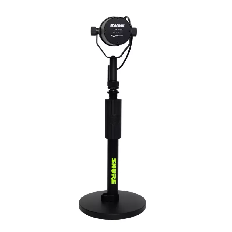 Desktop microphone stand Shure SH-DESKTOP1, round metal base, 3/8 inch thread, height 26.7–40.6 cm, black