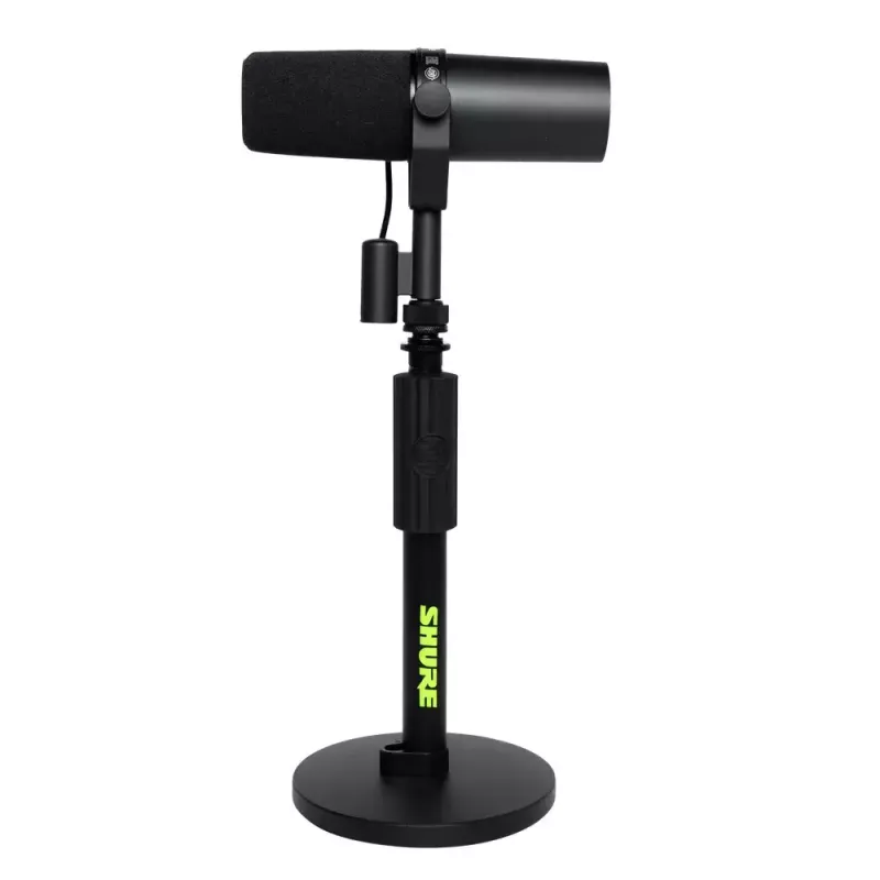 Desktop microphone stand Shure SH-DESKTOP1, round metal base, 3/8 inch thread, height 26.7–40.6 cm, black