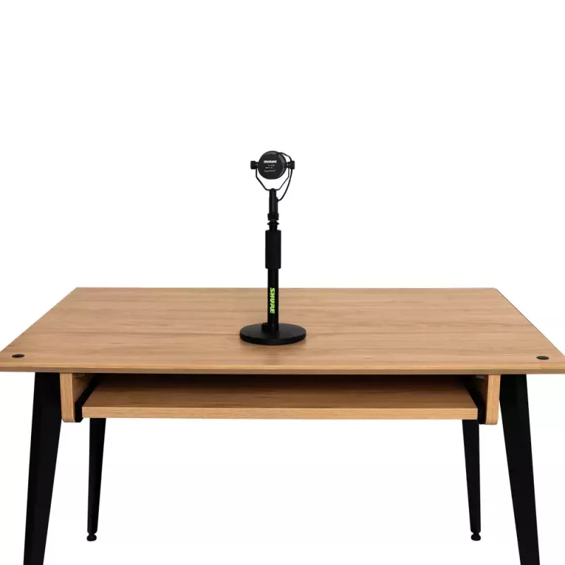 Desktop microphone stand Shure SH-DESKTOP1, round metal base, 3/8 inch thread, height 26.7–40.6 cm, black