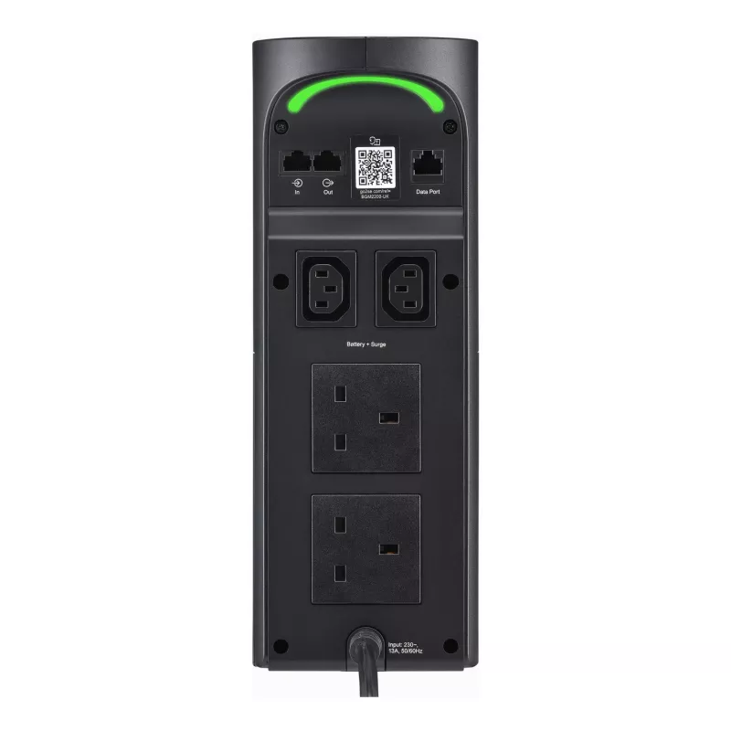 APC Back-UPS Pro for Gaming, 2200VA/1320W, Tower, 230V, 2x UK and 2x IEC C13 outlets, RGB Lights, Pure Sine Wave, Midnight (Black)