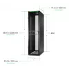APC NetShelter SX Server Rack Gen 2, 48U, 2258H x 600W x 1200D mm, with Sides, Black