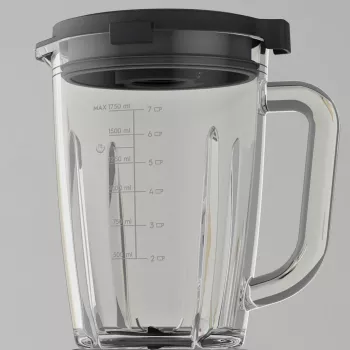 Tabletop blender Electrolux E6TB1-6ST — 1.75 L bowl, 1400 W, rotary control, black/stainless steel/transparent