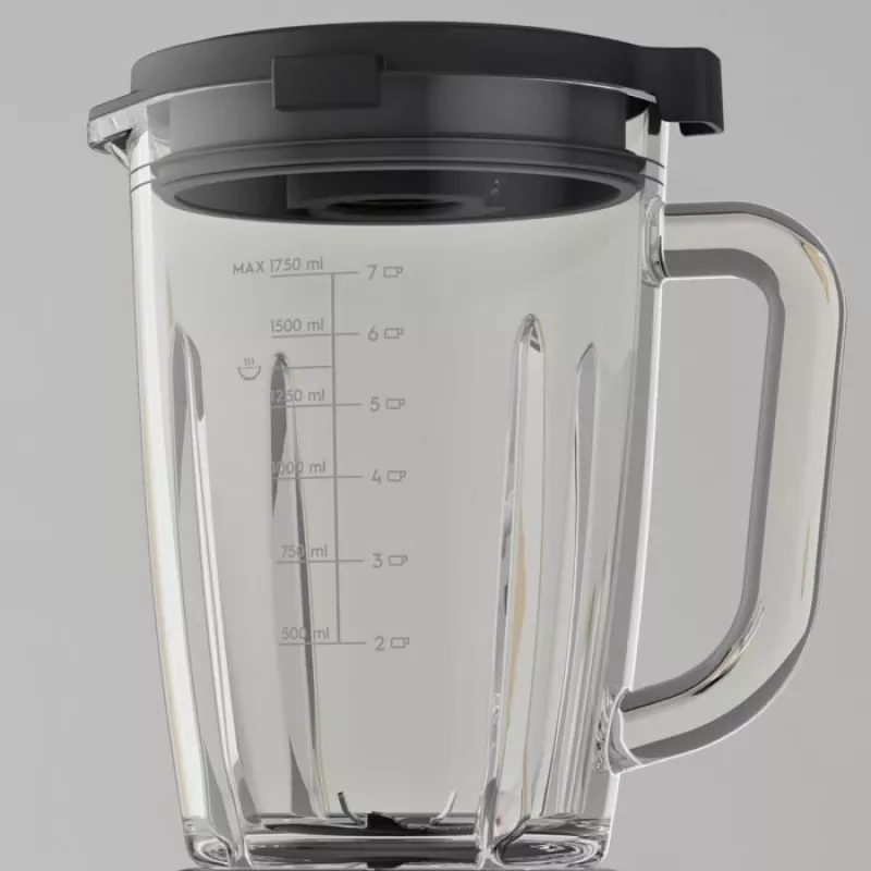 Tabletop blender Electrolux E6TB1-6ST — 1.75 L bowl, 1400 W, rotary control, black/stainless steel/transparent