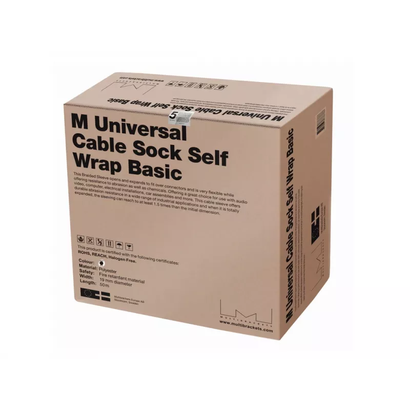 Cable sock Multibrackets M Universal Cable Sock Self Wrap Basic 19mm Black 50m, polyester, -50–150°C