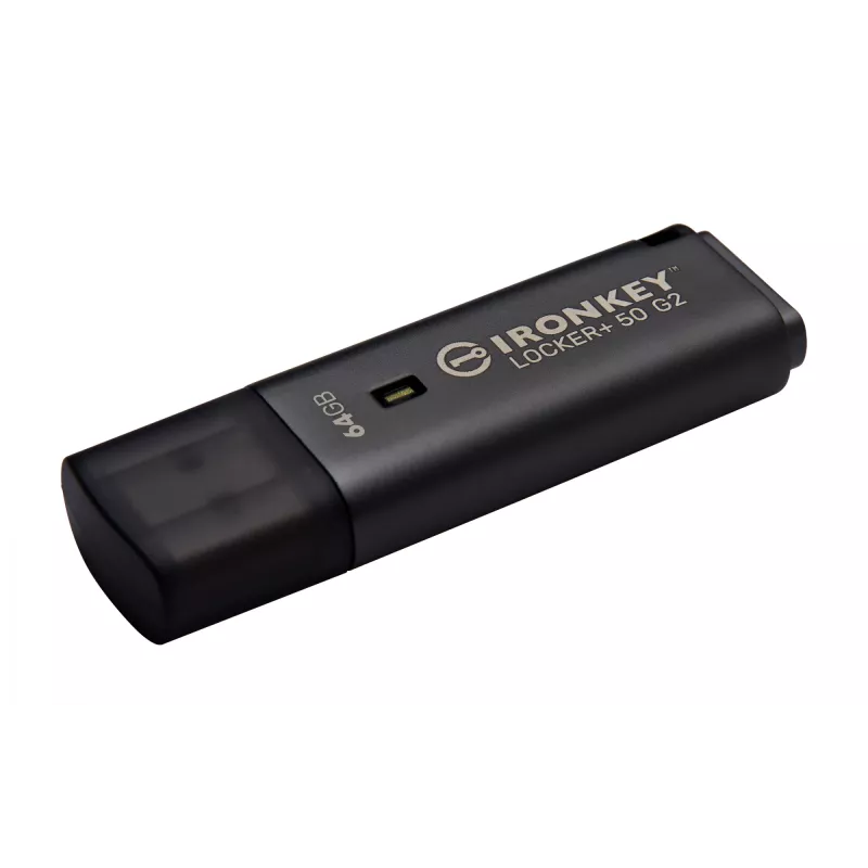 USB flash drive KINGSTON IronKey Locker Plus 50 G2 64GB, USB Type-A, USB 3.2 Gen 1, AES-256, FIPS 197