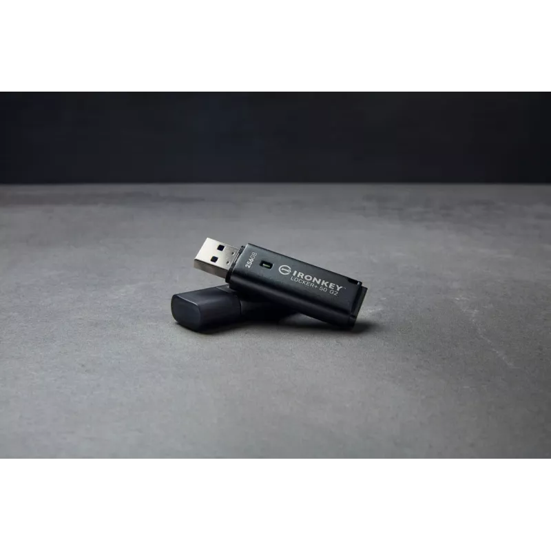 USB Flash Drive KINGSTON IronKey Locker Plus 50 G2 256 GB, USB Type-A, USB 3.2 Gen 1, AES-256, FIPS 197