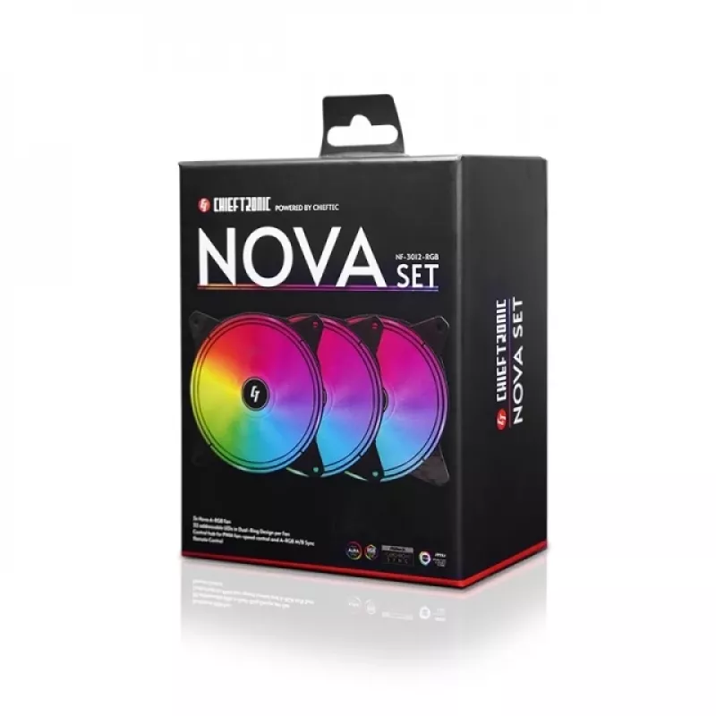 Chieftec Chieftronic Nova Set Fan 12 cm Black 3 pc(s)