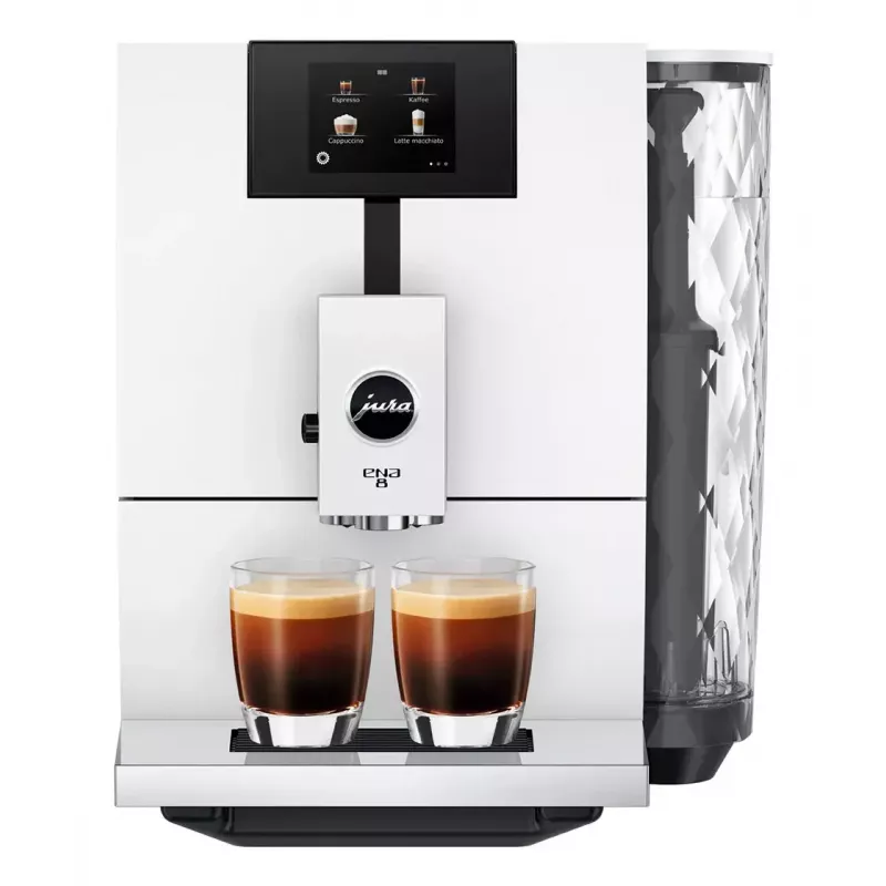 Espresso machine JURA ENA 8 (EC) — fully automatic, 1.1 L water tank, 125 g bean hopper, 15 programs, 15 bar, thermoblock, Wi‑Fi, white
