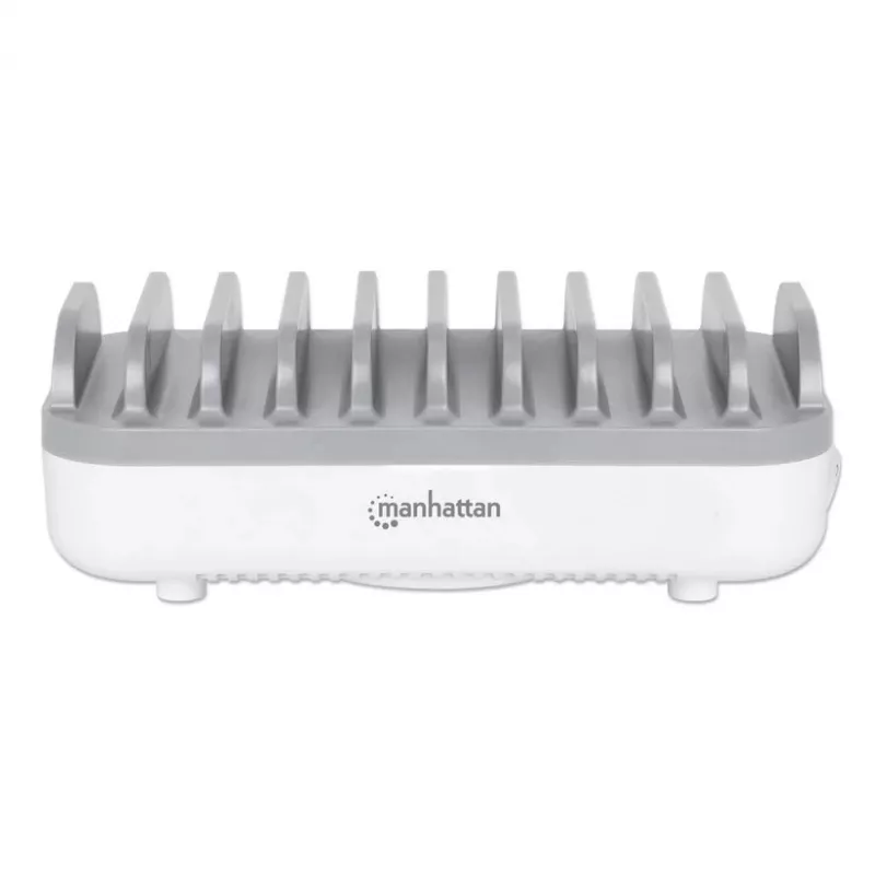 Manhattan 10-port USB-C Charging Station, USB-C Output: 10x 20W, Max 200W, Mains AC power (inc US/EU/UK adapters)