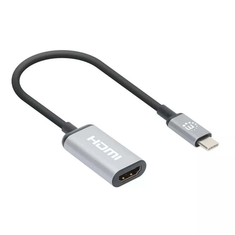 Manhattan USB-C to HDMI Cable, 4K@60Hz, 5 Gbps (USB 3.2 Gen1 aka USB 3.0), 15cm, Black, Male to Female, Three Year Warranty