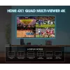 Manhattan 4K 4-Port HDMI Multiviewer Switch, Switch with Four Inputs on One Display, 4k@30Hz, Multiple Viewing Options Including Picture-in-Picture and Dual/Quad Screen, Push Button or Remote Control, 3.5mm and Toslink Audio, Black, 3 Year Warranty