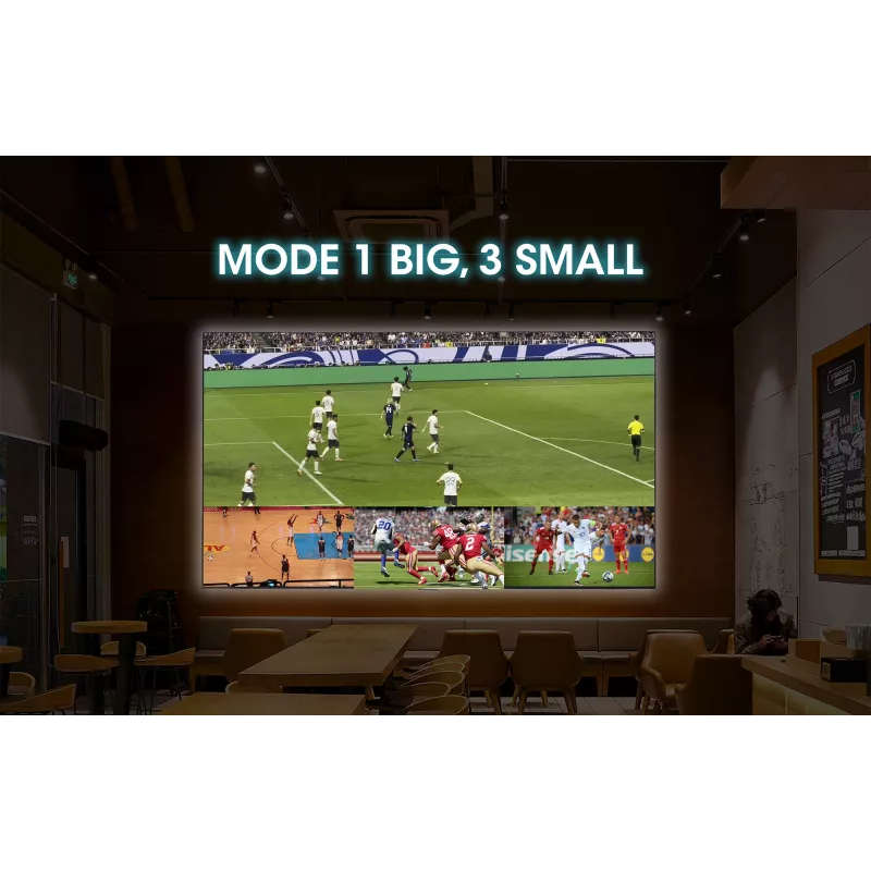 Manhattan 4K 4-Port HDMI Multiviewer Switch, Switch with Four Inputs on One Display, 4k@30Hz, Multiple Viewing Options Including Picture-in-Picture and Dual/Quad Screen, Push Button or Remote Control, 3.5mm and Toslink Audio, Black, 3 Year Warranty