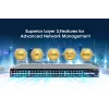 Intellinet 54-Port L3 Fully Managed PoE+ Switch with 48 Gigabit Ethernet Ports and 6 SFP+ Uplinks