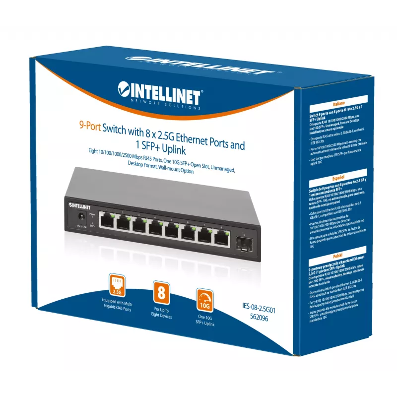 Intellinet 9 Port Switch 8 x 2.5G Ethernet-Ports and 1 SFP+ Uplink