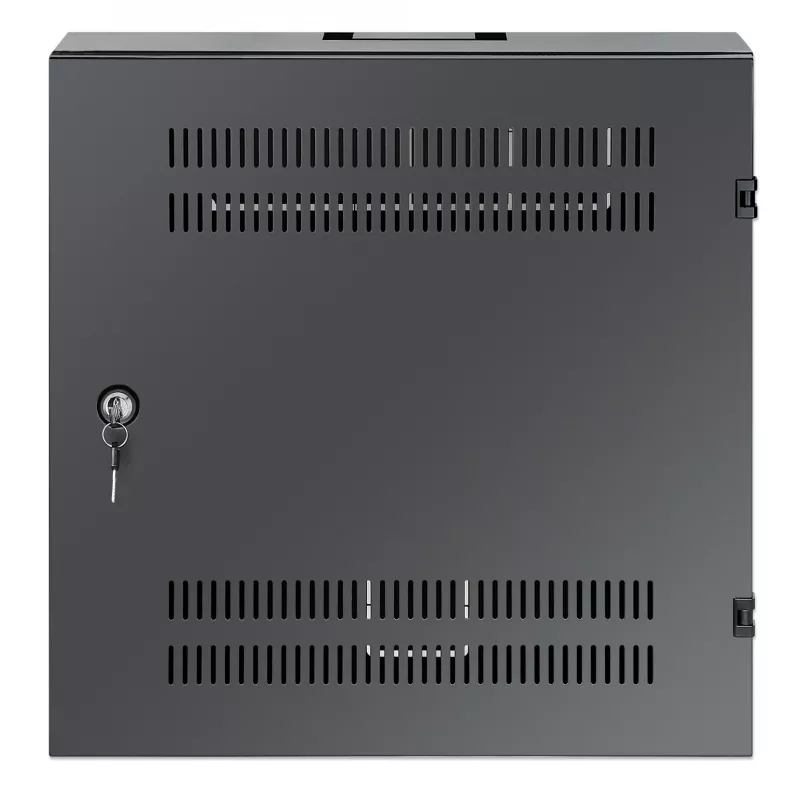 Intellinet Low-Profile 19 inch Wall Mount Cabinet with 4U Horizontal and 2U Vertical Rails Slim, Space-saving Enclosure with Only 170 mm (6.7 in.) Depth, Ideal for AV, Multimedia and Surveillance Applications, Assembled, Black RAL 7021