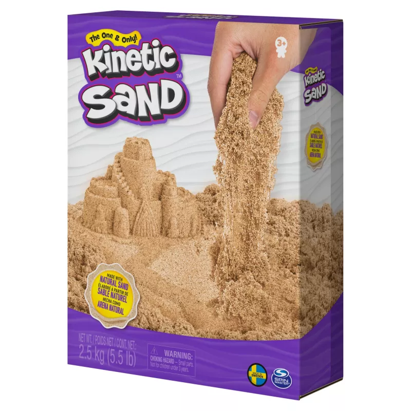 Kinetic Sand , 5.5lbs (2.5kg) Natural Brown Play Sand for Arts and Crafts, Sandbox, Amazon Exclusive (Packaging May Vary), Moldable Sensory Toys, Ages 3 and up