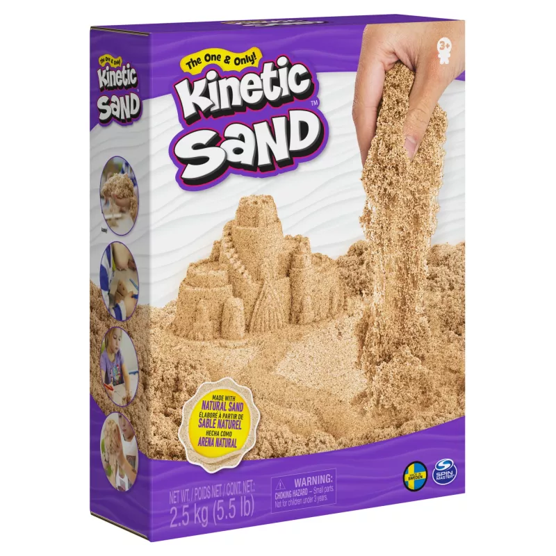 Kinetic Sand , 5.5lbs (2.5kg) Natural Brown Play Sand for Arts and Crafts, Sandbox, Amazon Exclusive (Packaging May Vary), Moldable Sensory Toys, Ages 3 and up