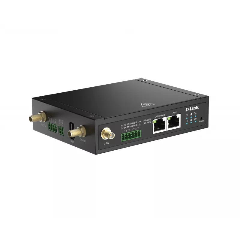 D-Link 4G LTE IIoT Gateway, Cellular network gateway, Black, 4G, LTE, LTE, MicroSD (TransFlash), External