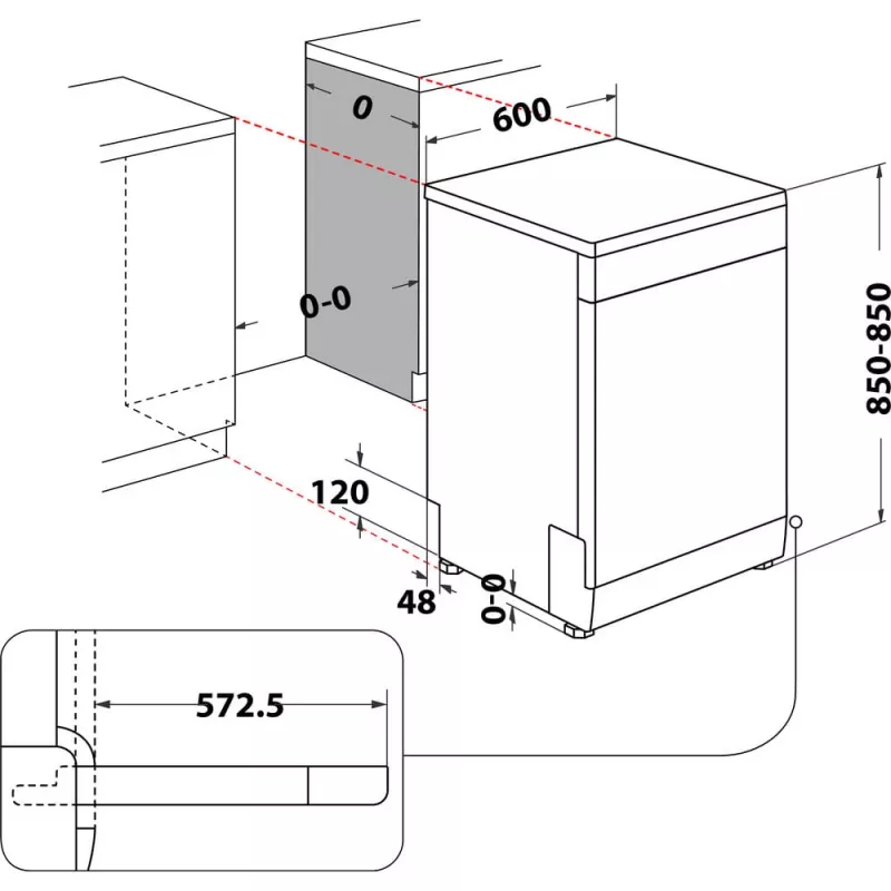 Whirlpool WFC 3C26 PF X Freestanding 14 place settings