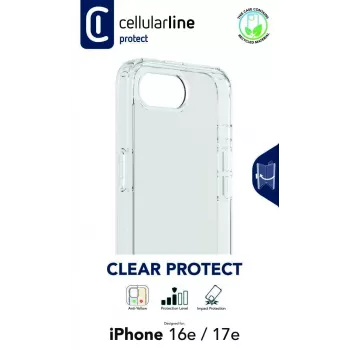 Cellularline Clear Protect - iPhone 16e/17e Hard case with rubber edges
