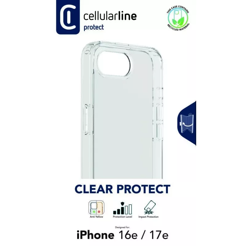 Cellularline Clear Protect - iPhone 16e/17e Hard case with rubber edges