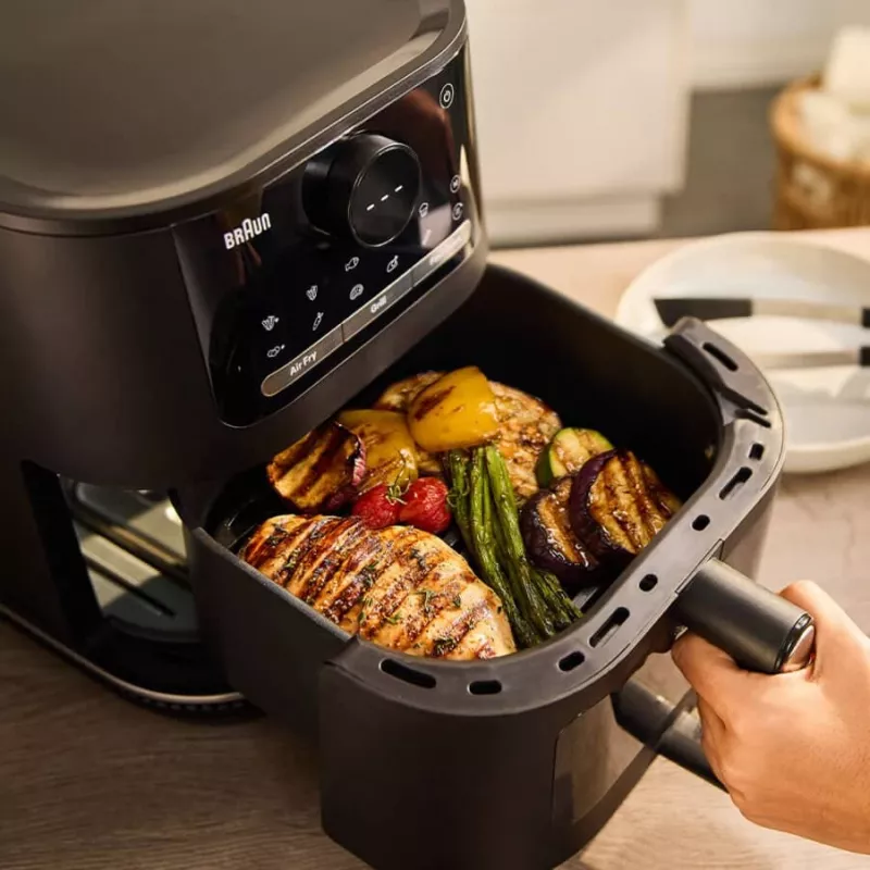 Braun HF 5075 Single Stand-alone 2000 W Hot air fryer Black, Grey