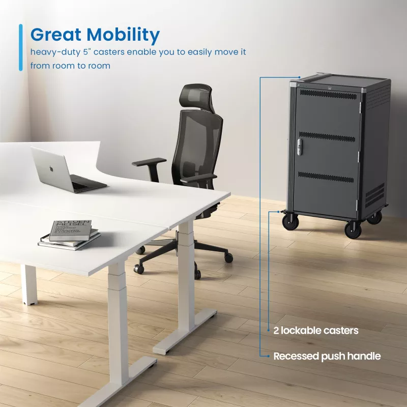 Ewent EW1700 portable device management cart/cabinet Black, Grey