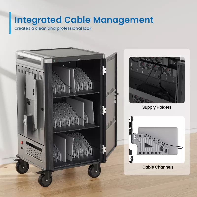 Ewent EW1700 portable device management cart/cabinet Black, Grey