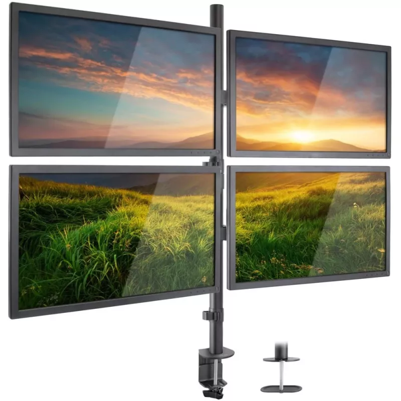 Techly ICA-LCD 382-Q monitor mount / stand 68.6 cm (27 inch) Desk Black